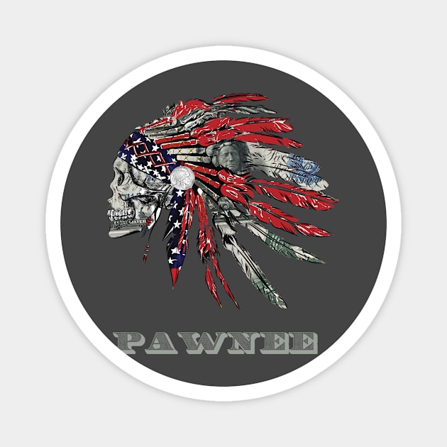 Pawnee Native American Indian Flag Money Headress Magnet by The Dirty Gringo